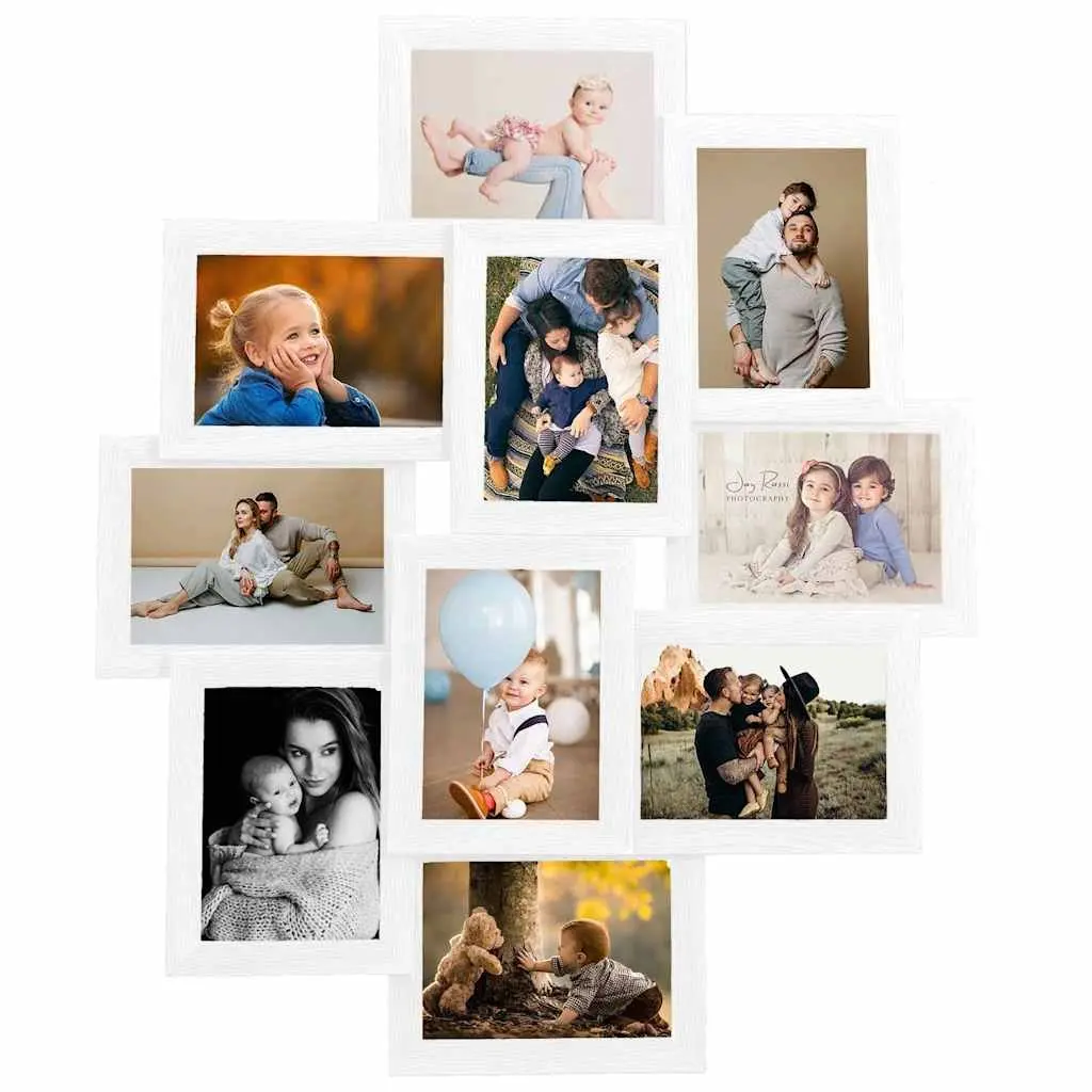 Collage Photo Frame White 10 Pieces 10x15 cm Wall Display Gallery Picture Decor