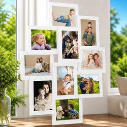 10-Piece White Collage Photo Frame Set 13x18cm