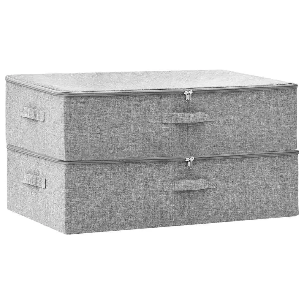 Grey Fabric Storage Boxes Set