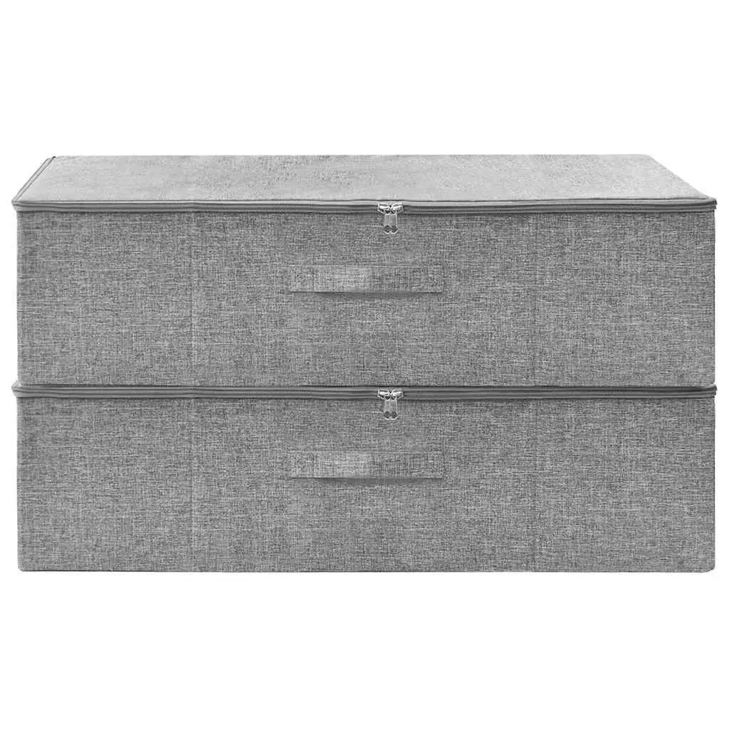 Grey Fabric Storage Boxes Set