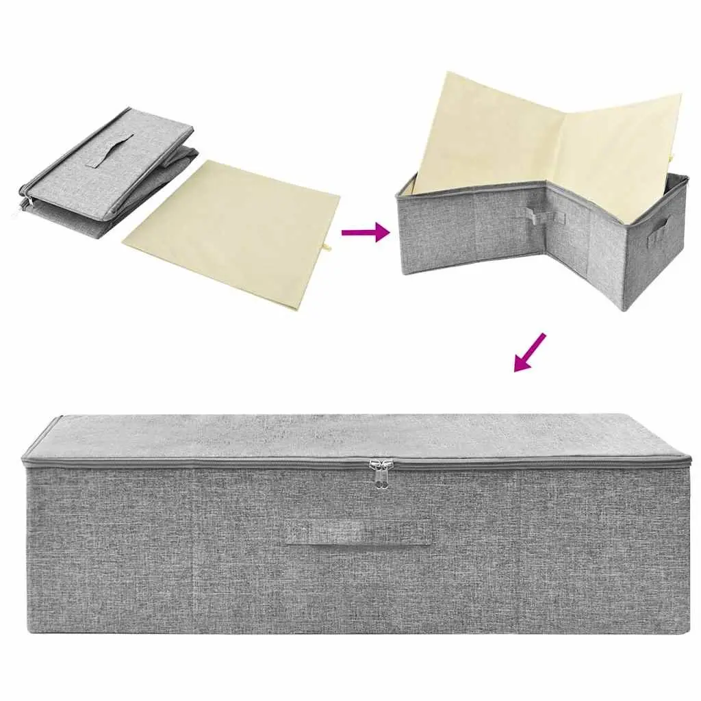 Grey Fabric Storage Boxes Set
