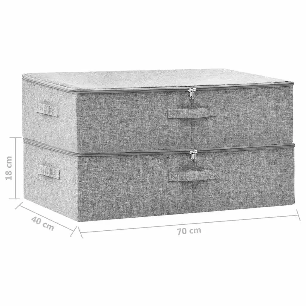 Grey Fabric Storage Boxes Set