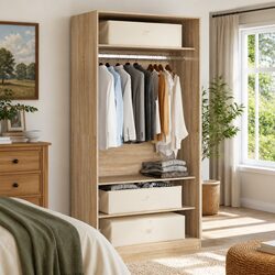 Foldable Fabric Storage Box Organiser 70x40x18cm Cream Home Bedroom Household