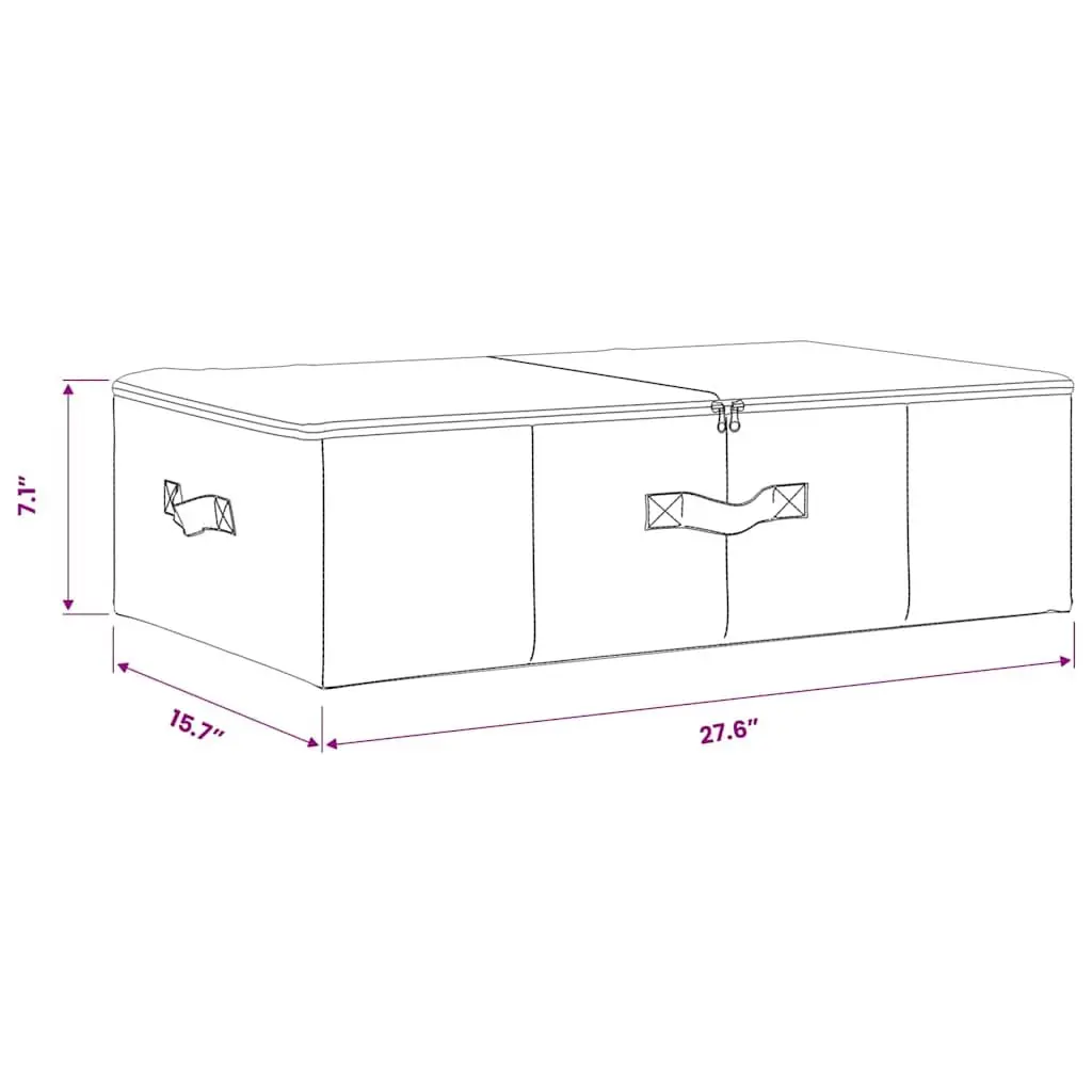 Foldable Storage Box Cream 70x40x18cm Durable Fabric with Handle