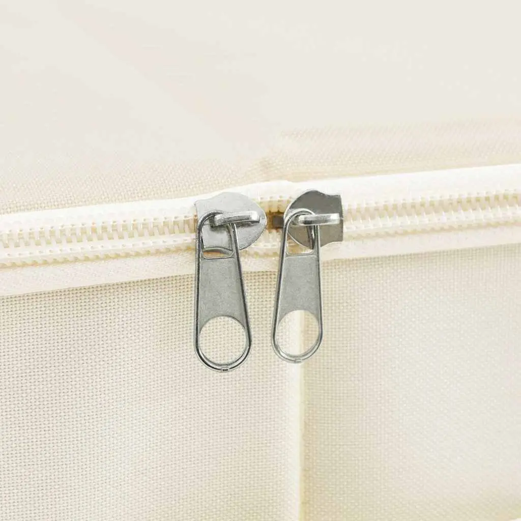 Foldable Storage Box Cream 70x40x18cm Durable Fabric with Handle