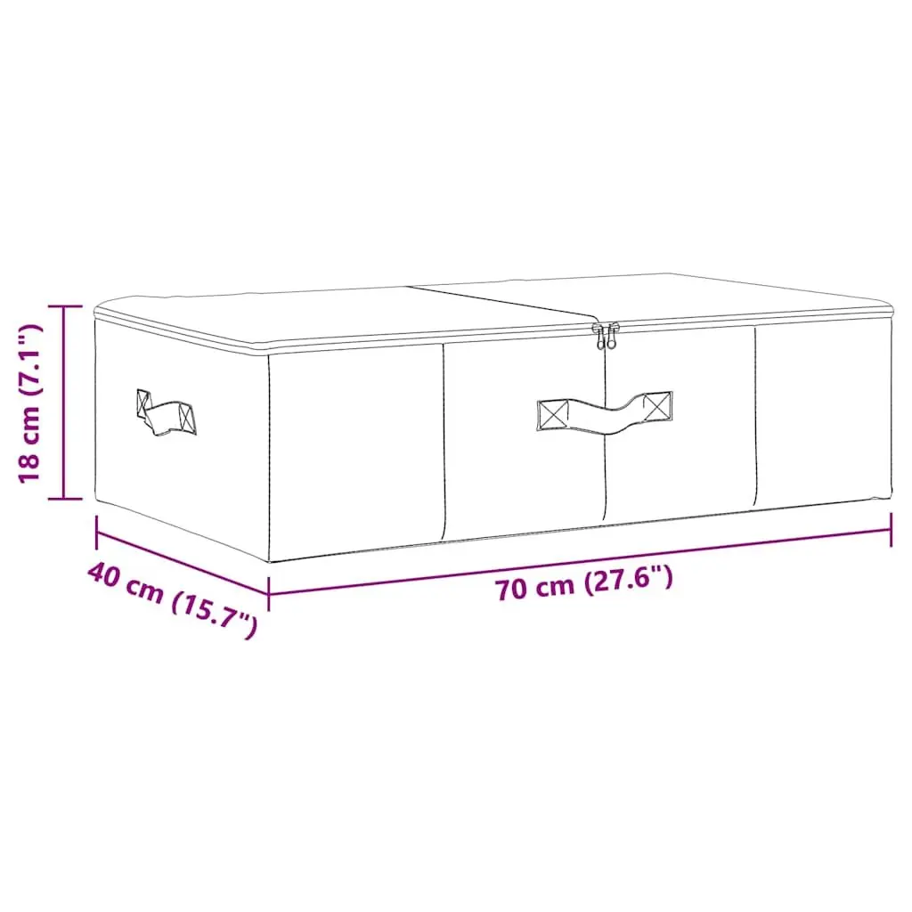Foldable Storage Box Cream 70x40x18cm Durable Fabric with Handle