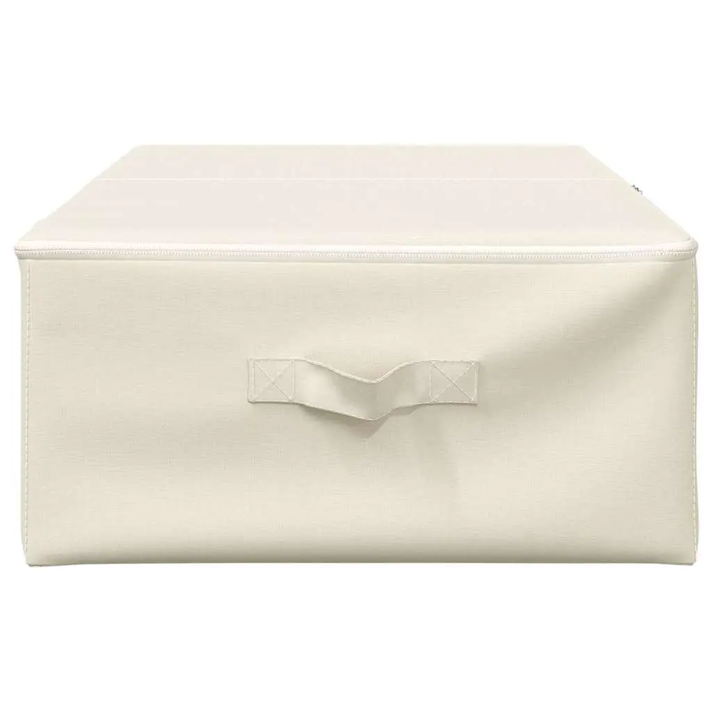 Foldable Storage Boxes Cream 70x40x18 cm Space Saving Organiser Set 2 Pieces