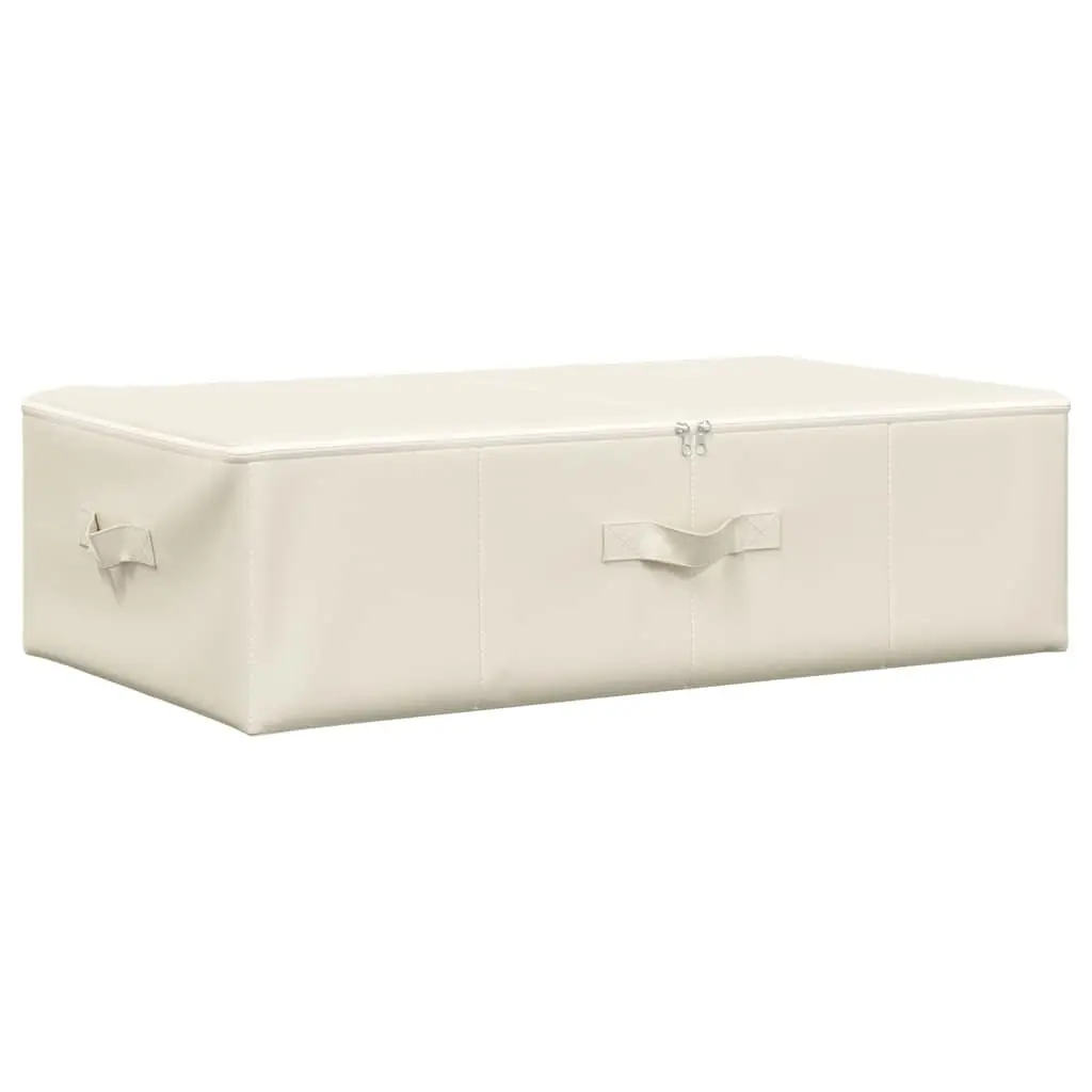 Foldable Storage Boxes Cream 70x40x18 cm Space Saving Organiser Set 2 Pieces