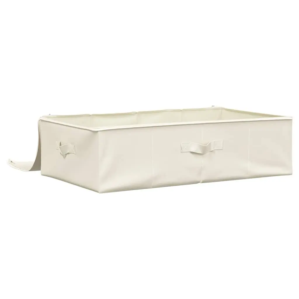 Foldable Storage Boxes Cream 70x40x18 cm Space Saving Organiser Set 2 Pieces