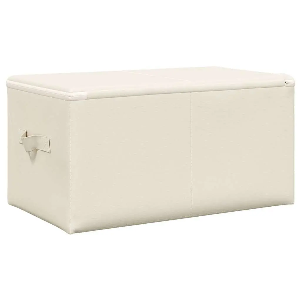 Fabric Storage Boxes Set 2 pcs Foldable Household Organiser Cream 43x34x23cm
