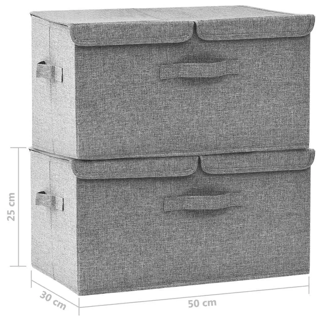 Storage Boxes Grey 2 Compartments Non-Woven Fabric Foldable Home Organiser