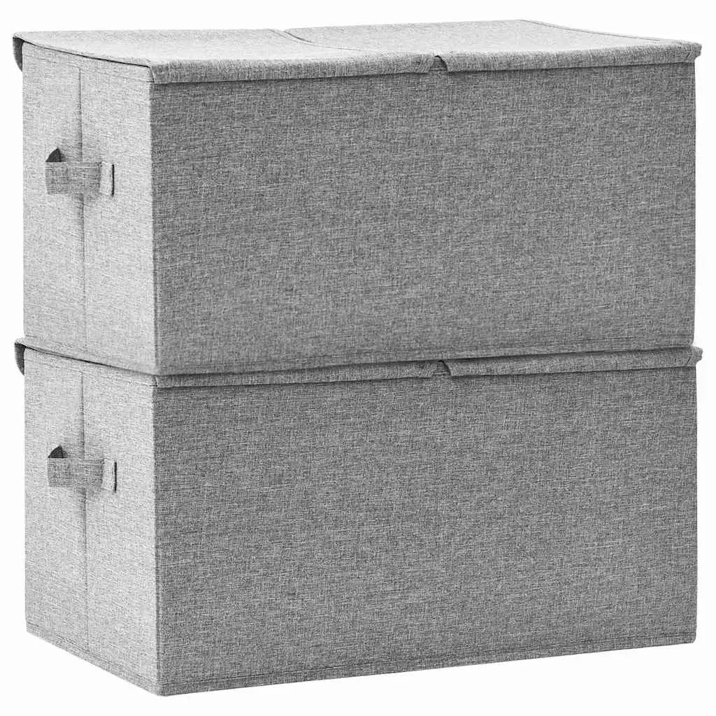 Storage Boxes Grey 2 Compartments Non-Woven Fabric Foldable Home Organiser