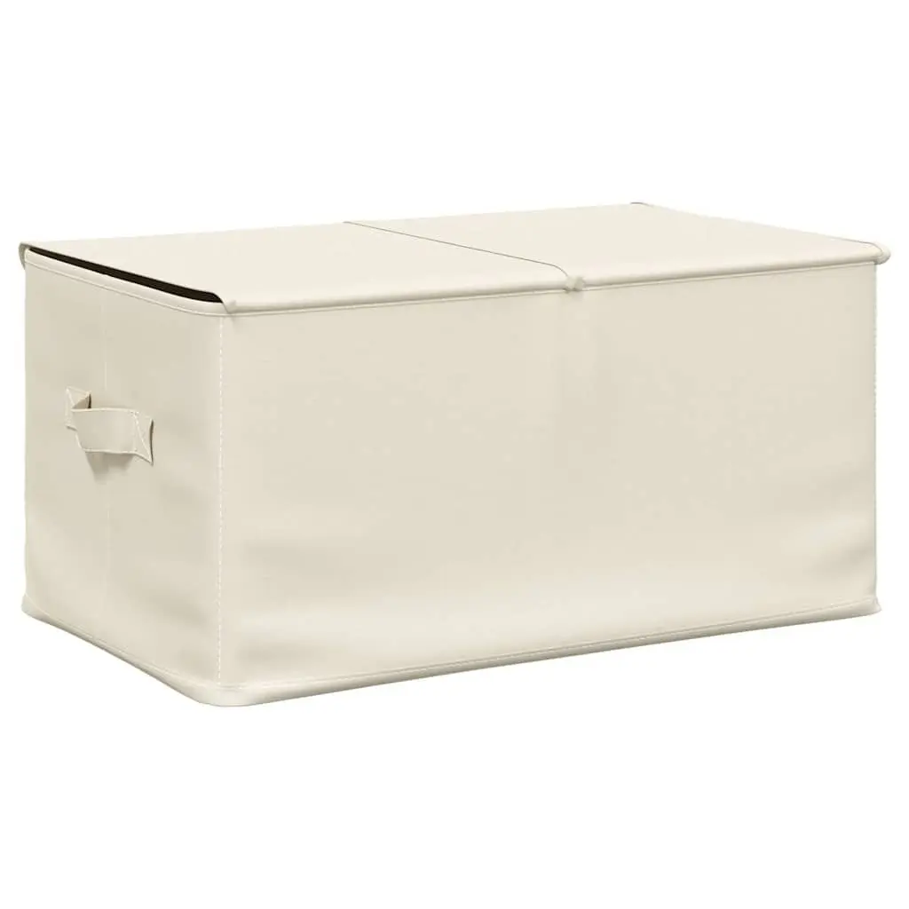 Storage Boxes 2 Compartments Non-Woven Fabric Cream Foldable Home Storage Bins