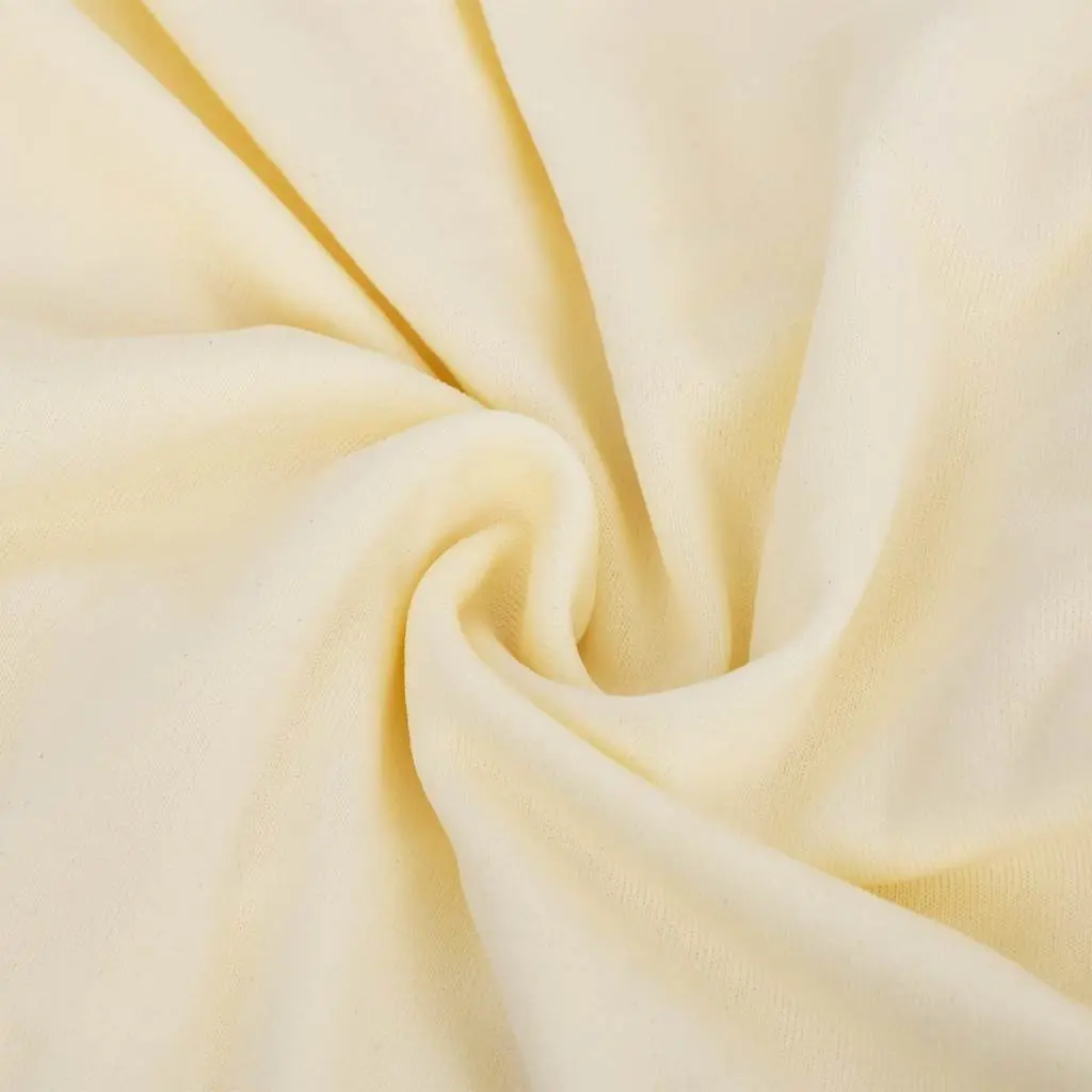 3-Seater Slipcover Cream Polyester Jersey Stretch Sofa Protector