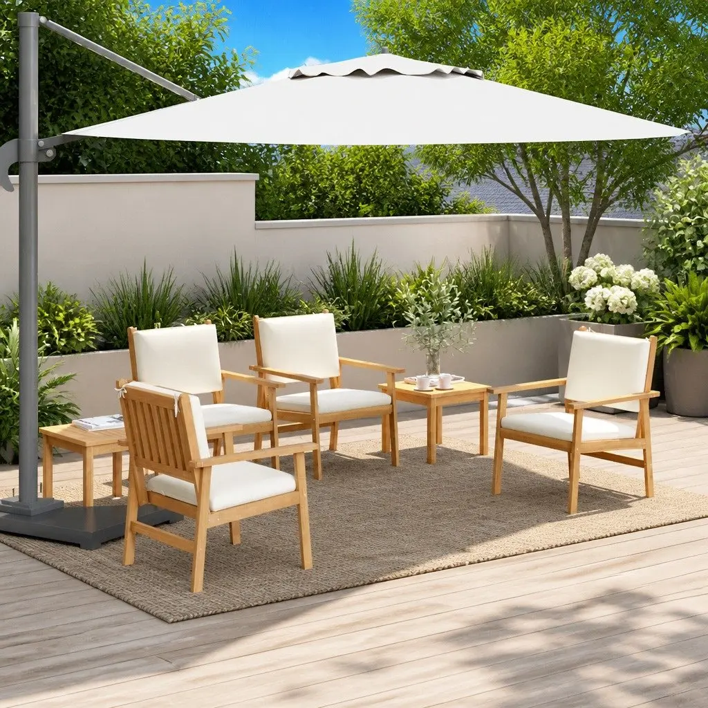 Brown 6 Piece Outdoor Garden Sofa Set