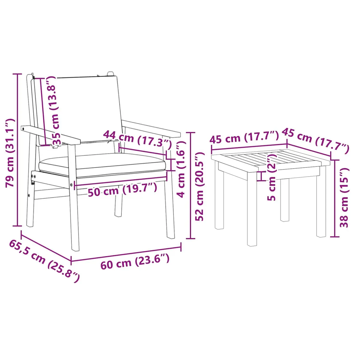 Garden Sofa Set Brown 6 Pieces Modern Outdoor Furniture Weather-Resistant Acacia Wood Frame