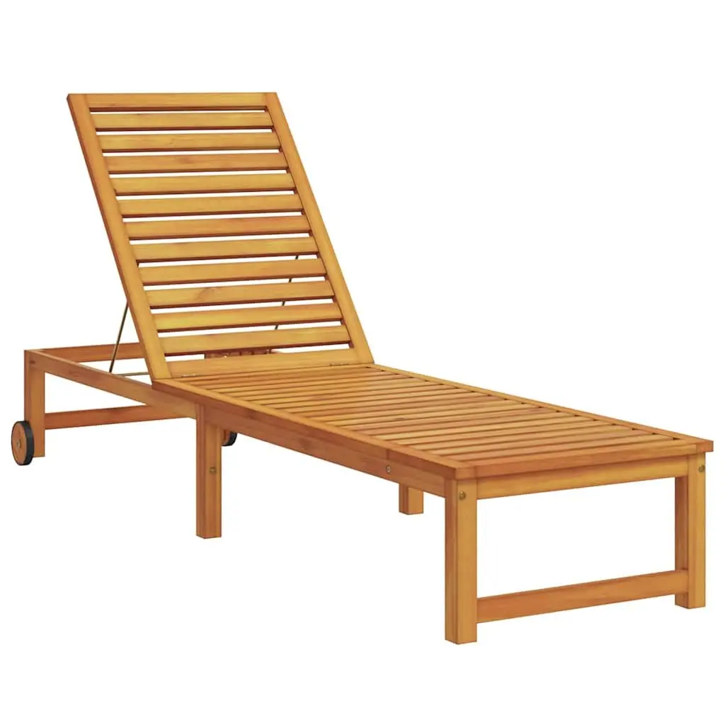 Sun Lounger Brown 2 Piece Outdoor Lounging Chair Adjustable Backrest Garden Furniture