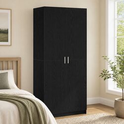 Compact Black Wardrobe - 80 x 50.5 x 180 cm for Easy Storage
