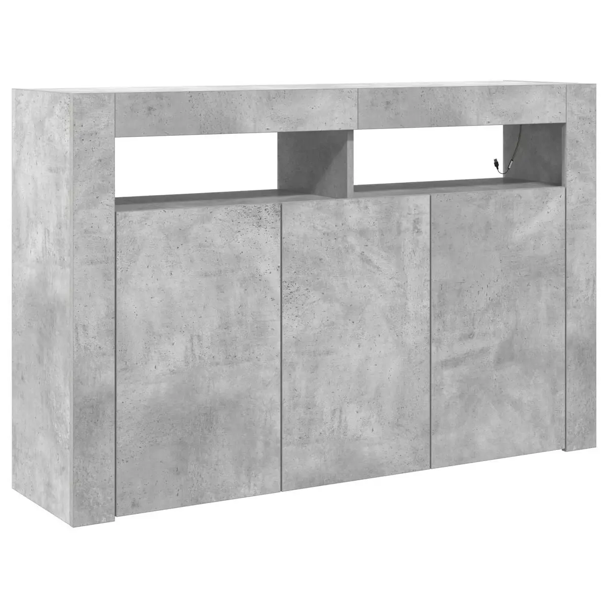 Modern Sideboard Grey Engineered Wood Storage Cabinet with RGB LED Lighting