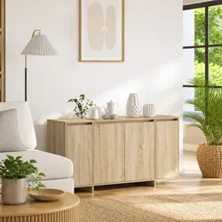 Sleek 135cm Sideboard Storage Cabinet in Sonoma Oak