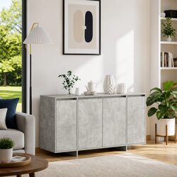 Concise and Modern Grey Storage Cabinet