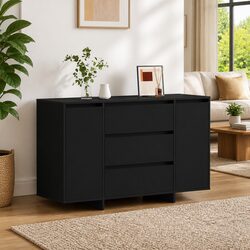 Sleek Black Sideboard with Storage Drawers