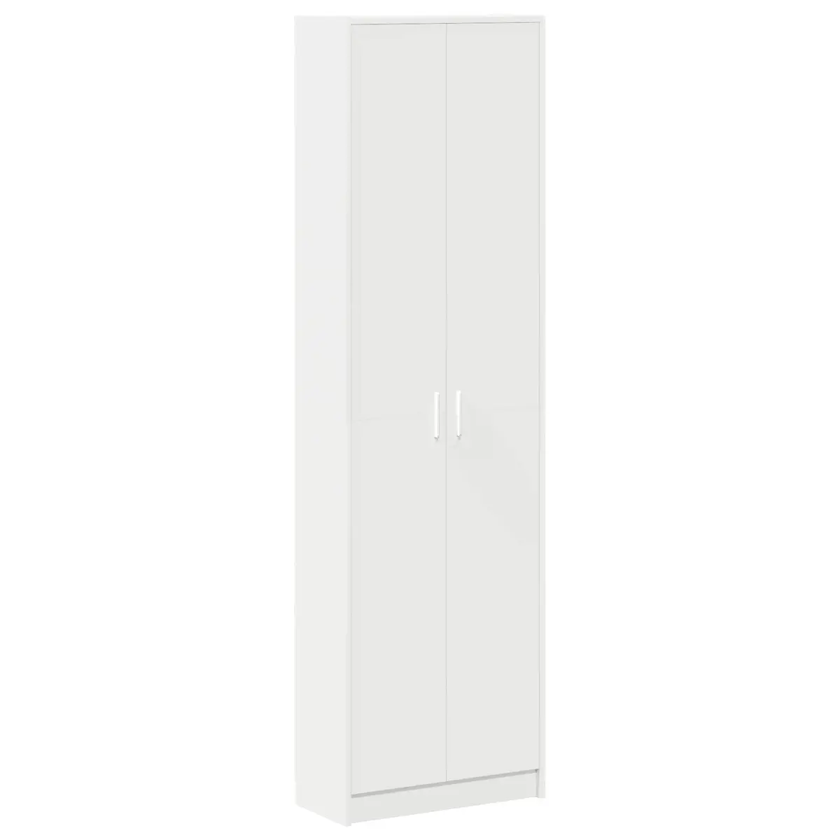 Wardrobe White 55x25x189cm Hinge Doors with Shelf Storage for Bedroom Furniture
