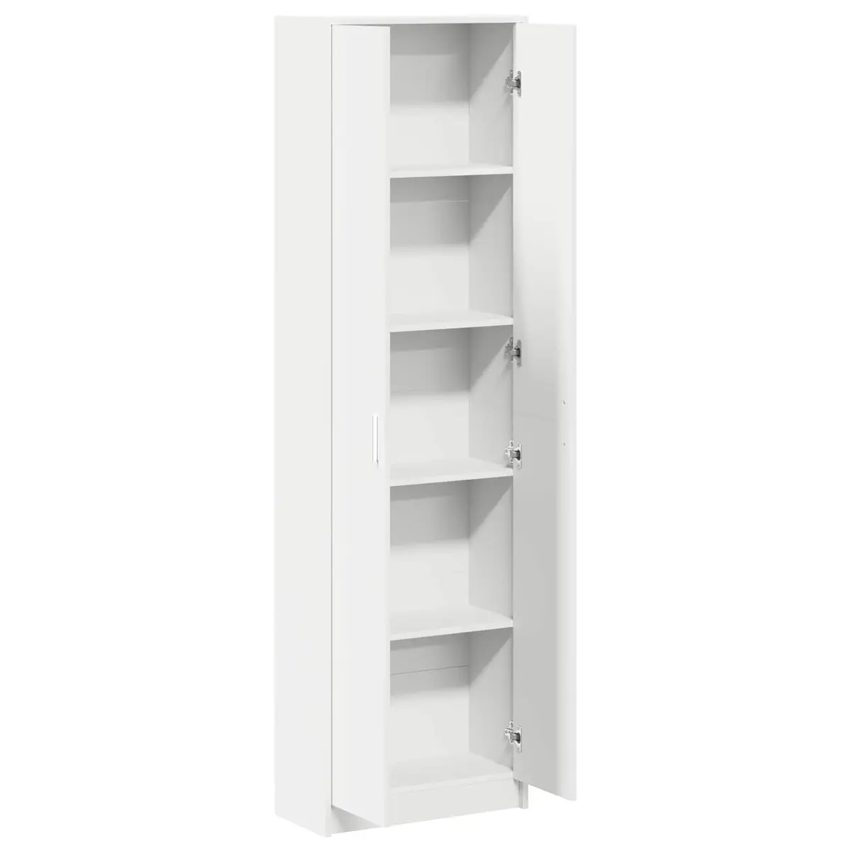 Wardrobe White 55x25x189cm Hinge Doors with Shelf Storage for Bedroom Furniture