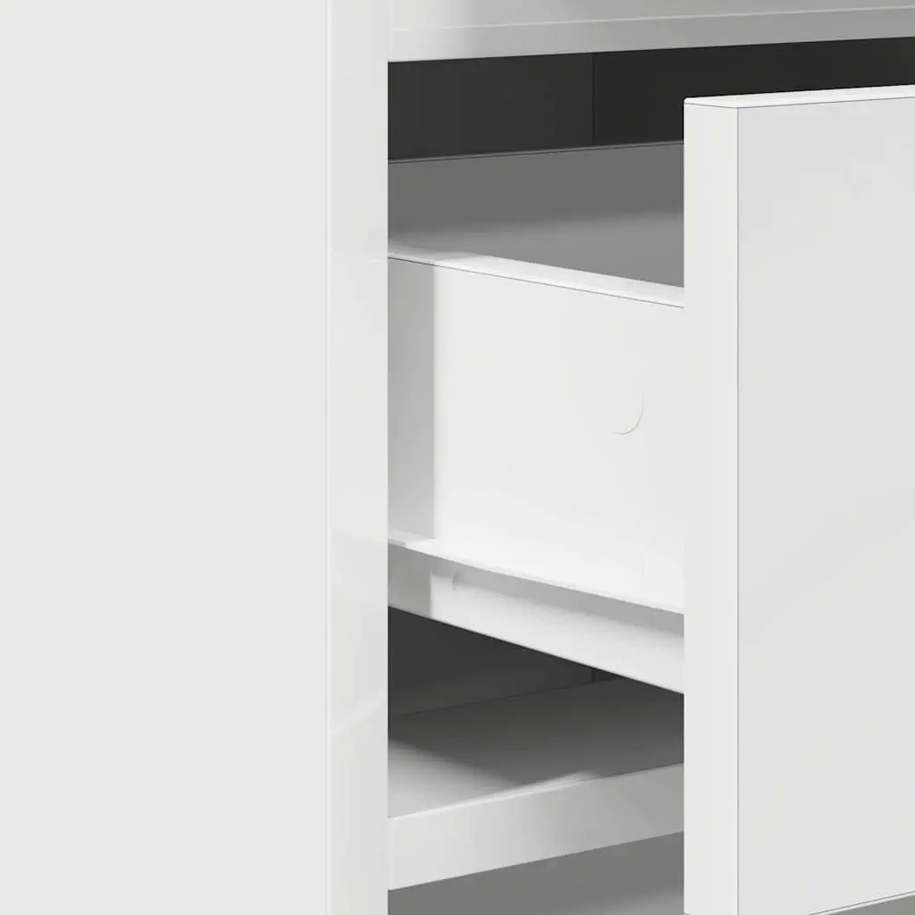 Dressing Table White 2 Piece Integrated LED Strip Lights Storage Vanity Unit