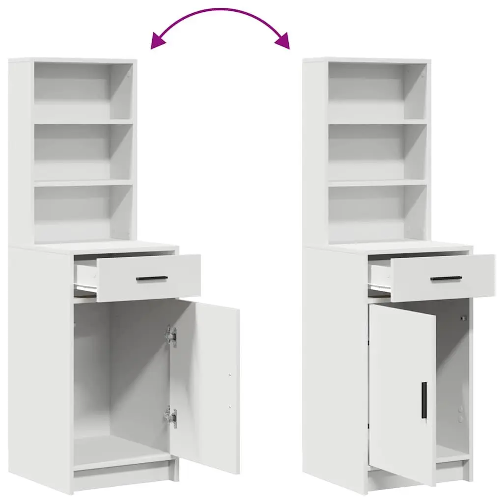Dressing Table White 2 pcs LED Lights Mirror Storage Drawers Contemporary Minimalist