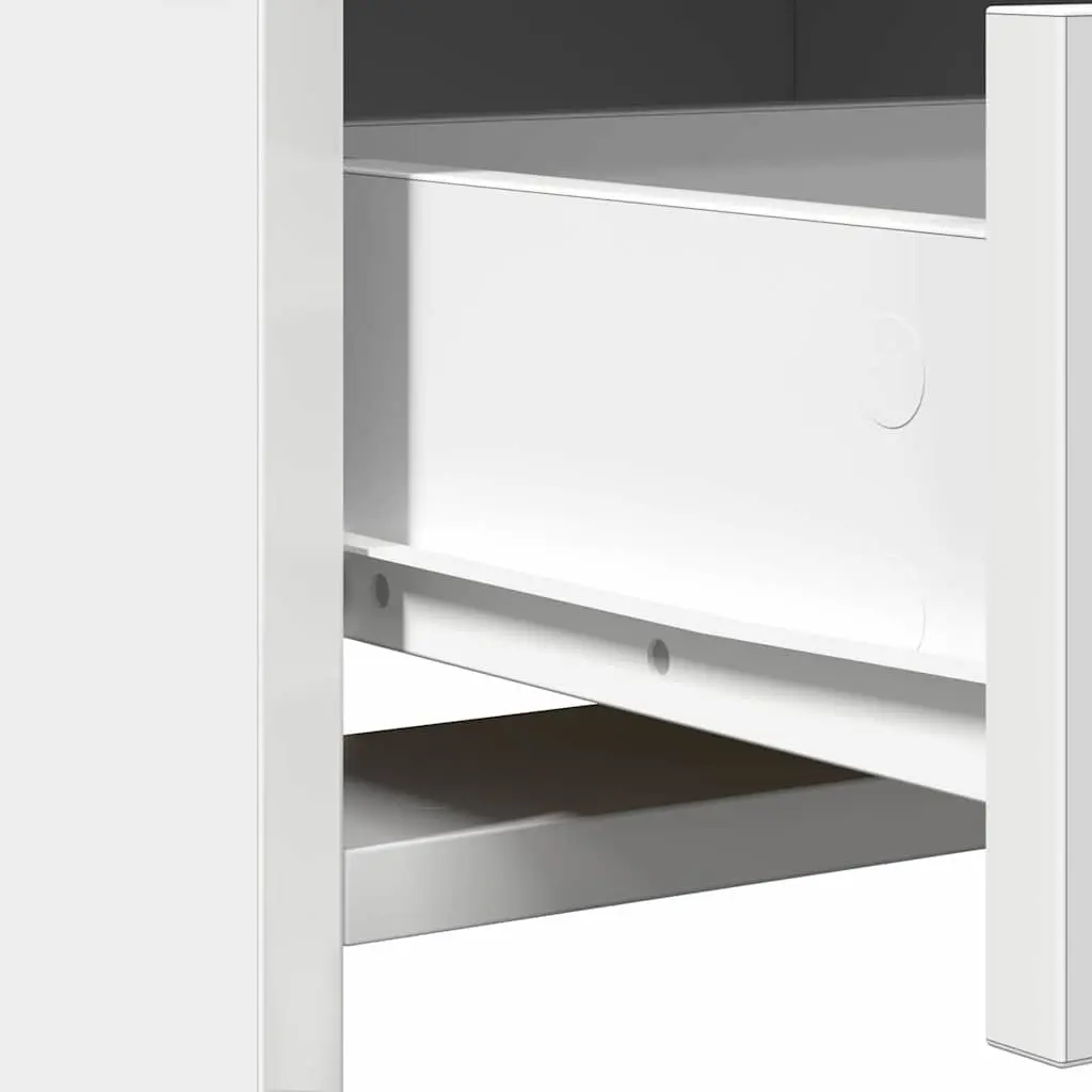 Dressing Table White 2 pcs LED Lights Mirror Storage Drawers Contemporary Minimalist