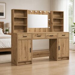 Dressing Table Set with LED Light - Used and Functional