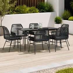 Concise 7 Piece Outdoor Dining Set with Cushions