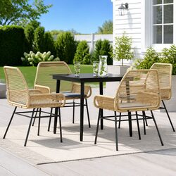 5 Piece Brown Outdoor Furniture Set