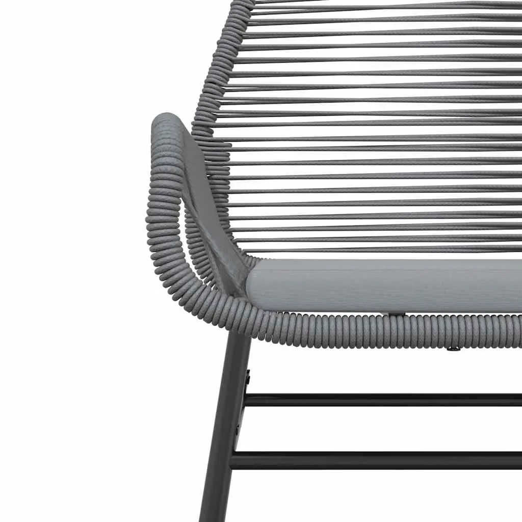 Garden Dining Set 3 Piece Outdoor Furniture Grey Poly Rattan Glass Table Chairs