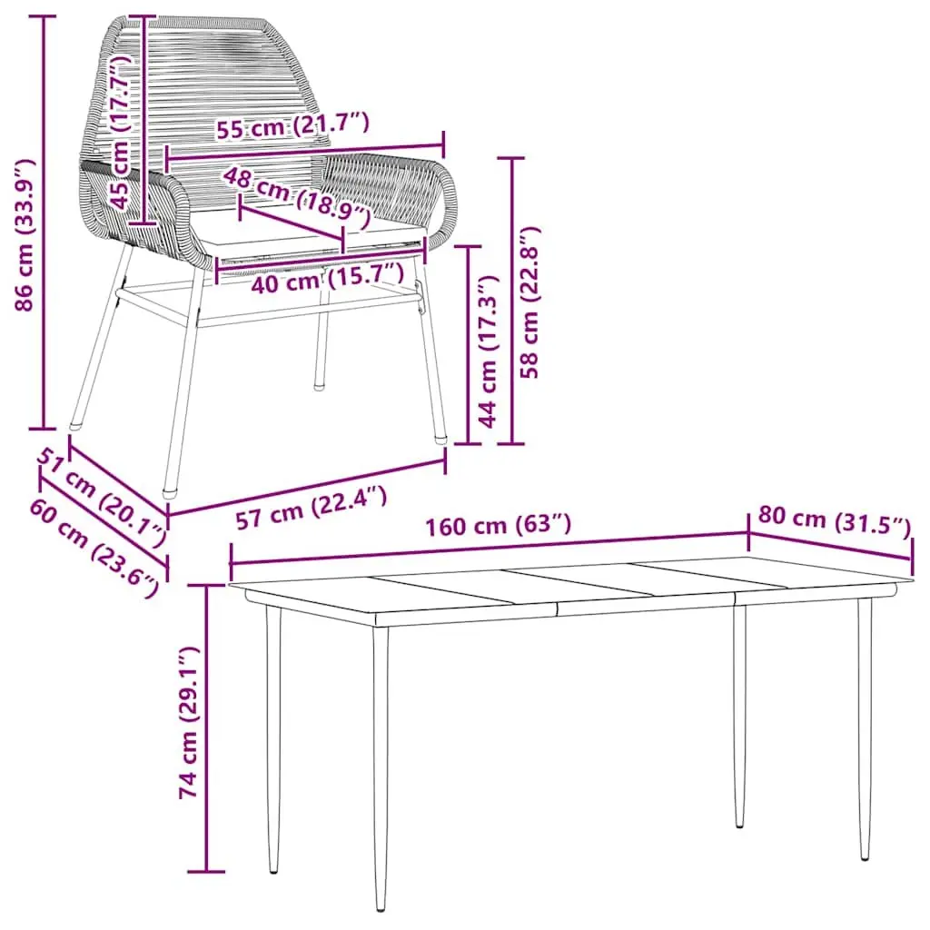 Garden Dining Set Grey 5 Piece Outdoor Furniture Poly Rattan Glass Table Patio