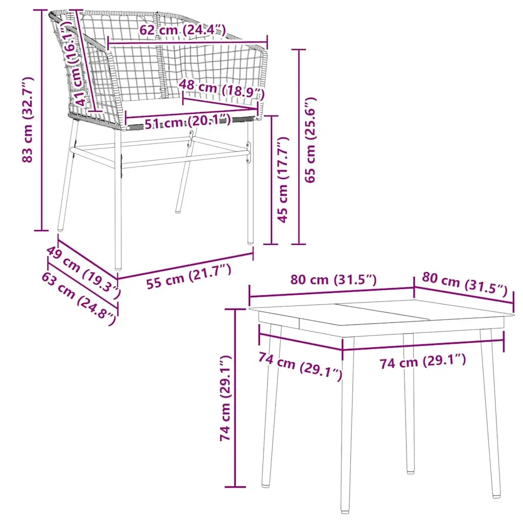 5 Piece Garden Dining Set Outdoor Patio Furniture Black Poly Rattan Glass Table