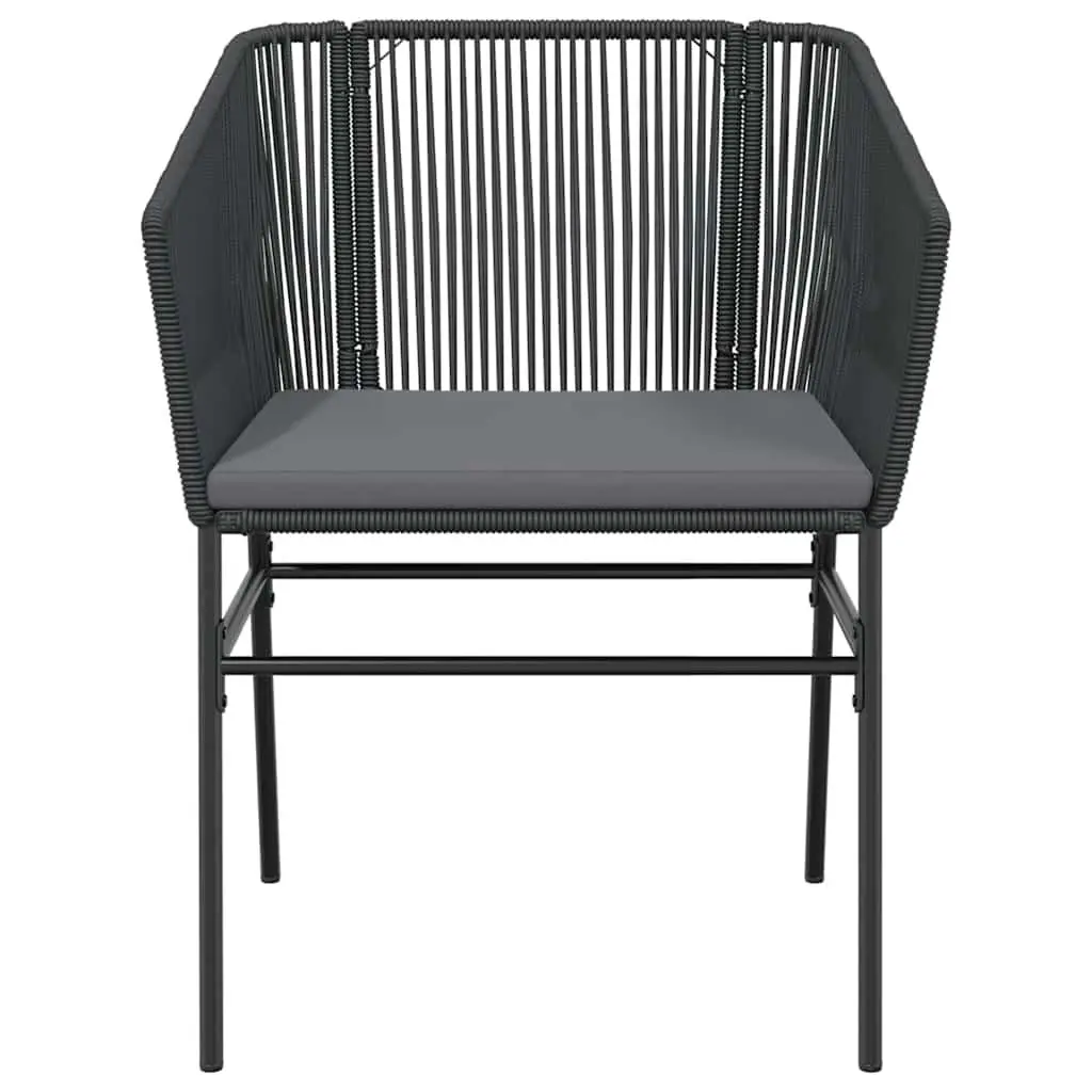 Garden Dining Set Black 5 Piece Outdoor Furniture Poly Rattan Glass Table Chairs