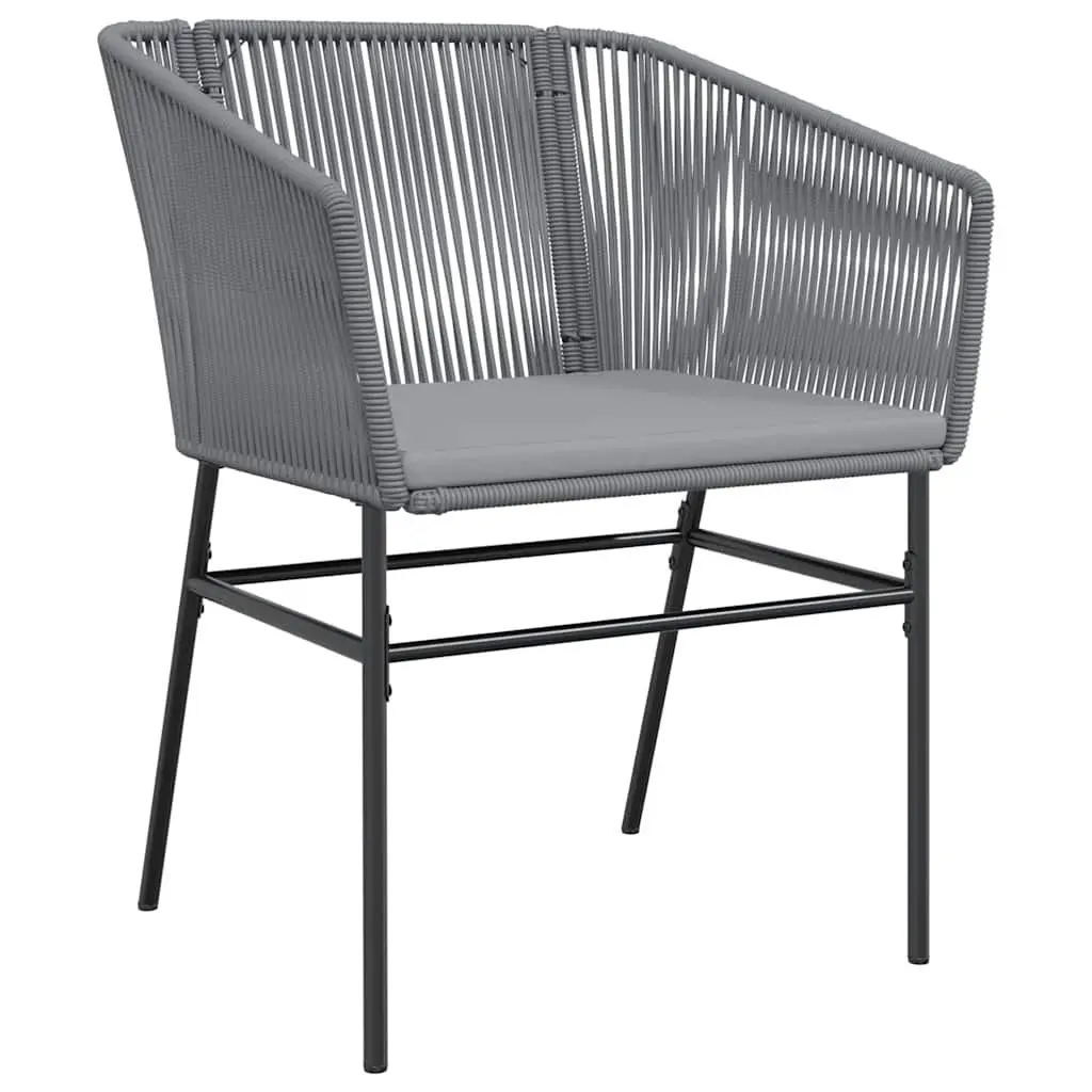 Garden Dining Set Grey 5 Piece Outdoor Patio Furniture PE Rattan with Cushions