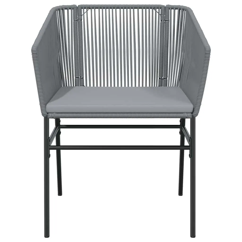 Garden Dining Set Grey 5 Piece Outdoor Patio Furniture PE Rattan with Cushions