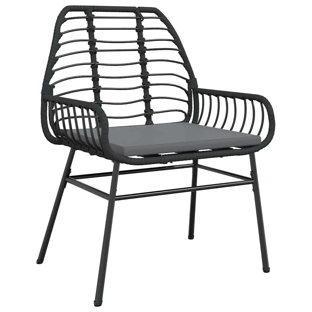 Garden Dining Set Black 5 Piece Outdoor Furniture PE Rattan Chair Table Patio