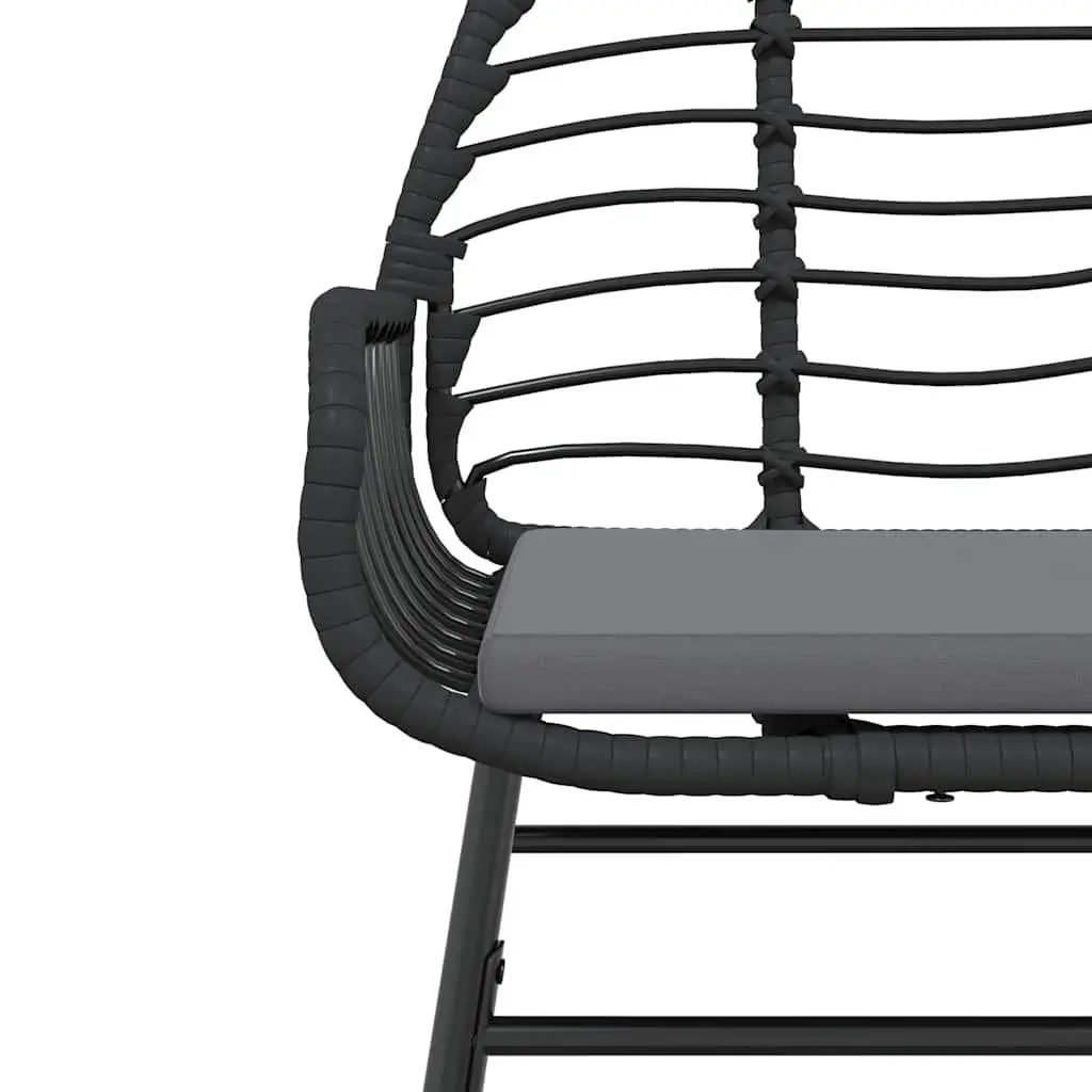 Garden Dining Set Black 5 Piece Outdoor Furniture PE Rattan Chair Table Patio