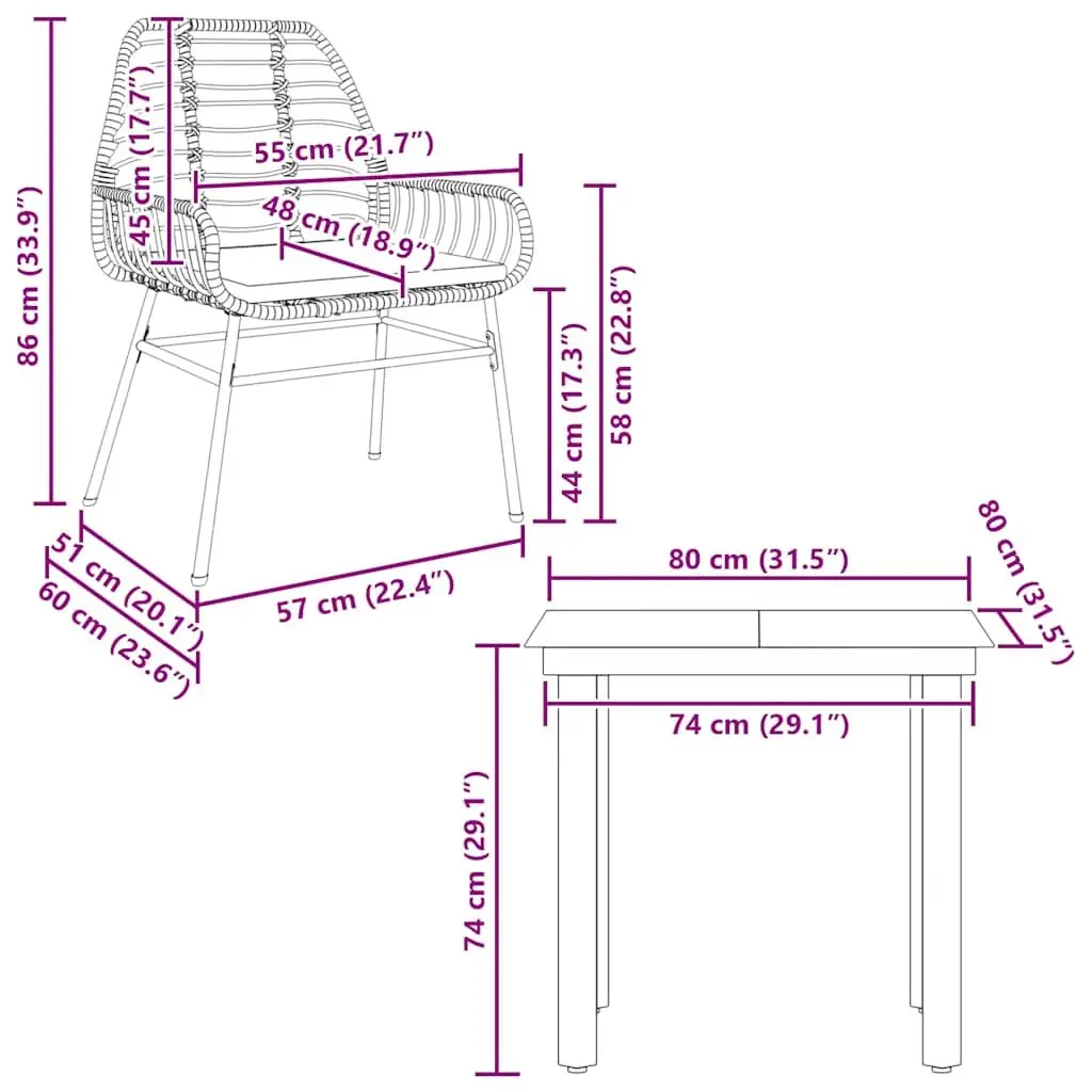 Garden Dining Set with Durable Construction