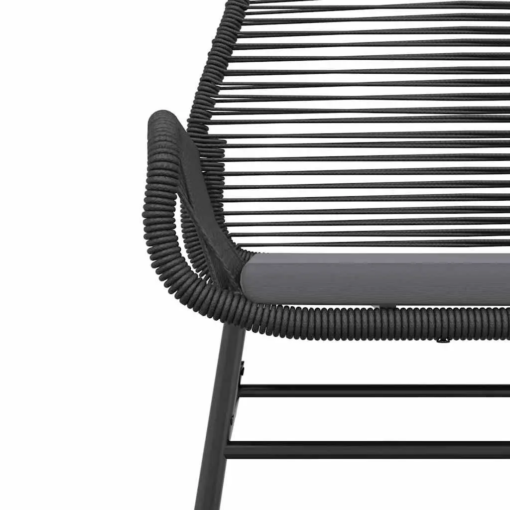 Garden Dining Set Black 5 Piece Outdoor Furniture Poly Rattan Glass Patio