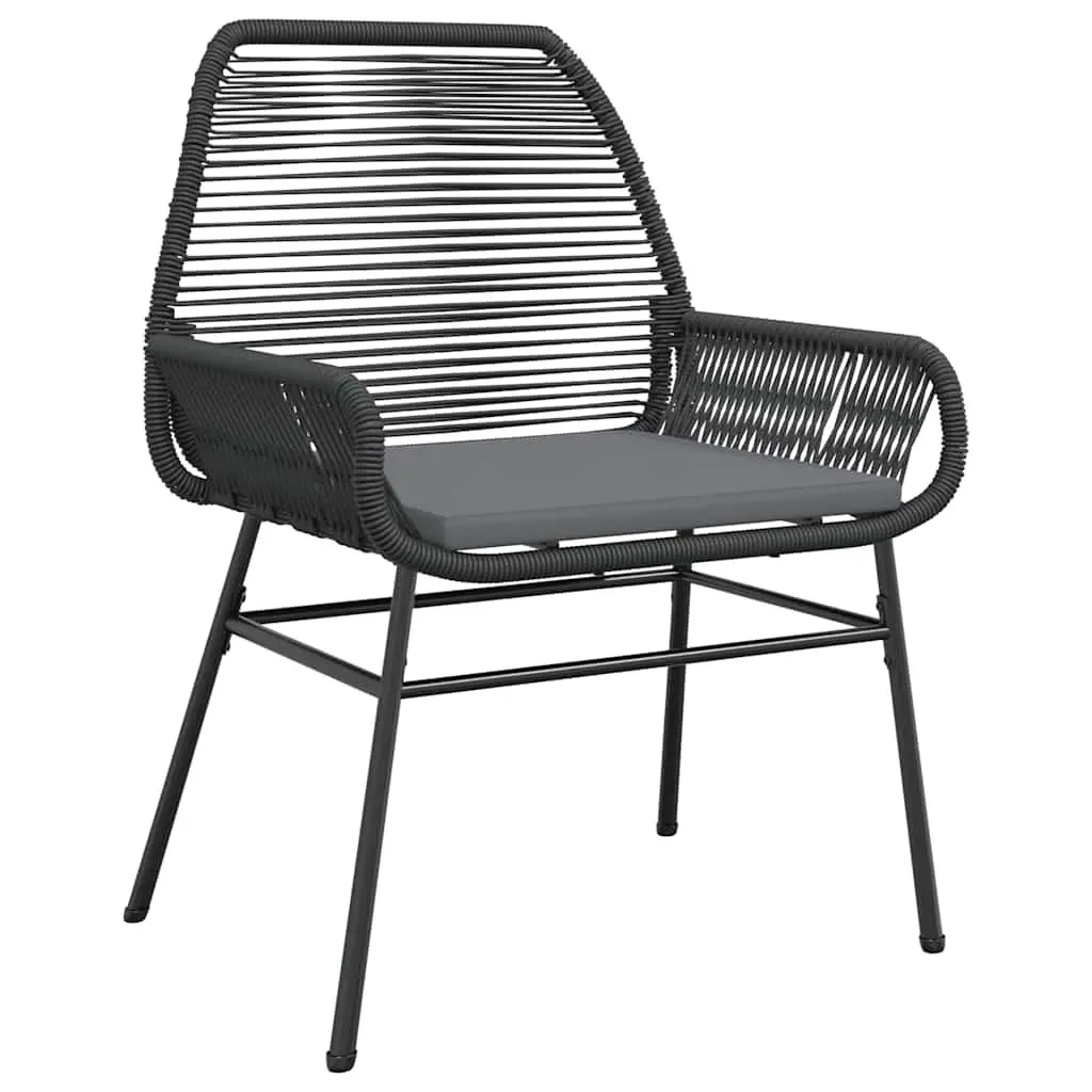 7 Piece Garden Dining Set Black Poly Rattan Glass Outdoor Furniture Patio Table