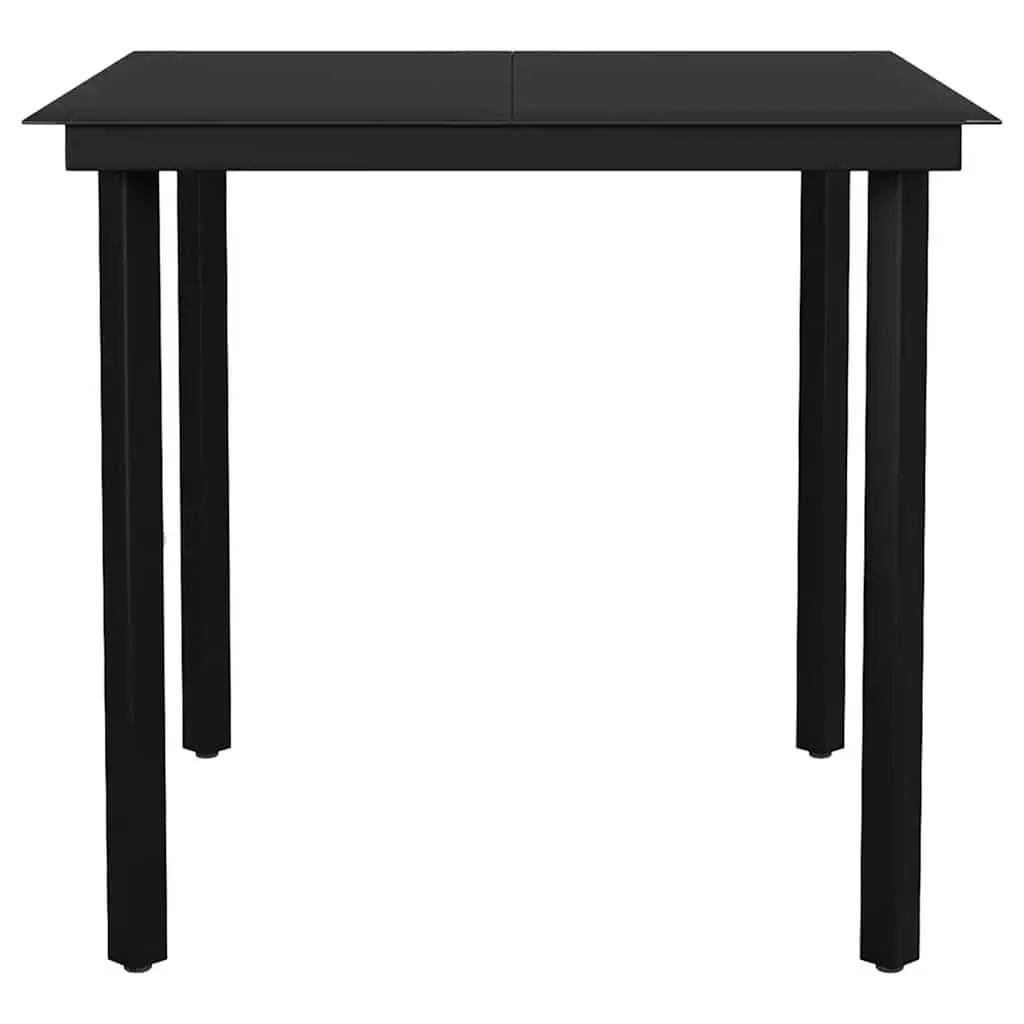 5 Piece Garden Dining Set Grey Poly Rattan Outdoor Furniture with Tempered Glass Table Top