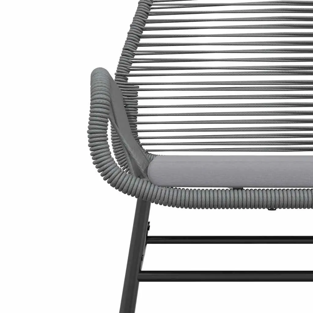 5 Piece Garden Dining Set Grey Poly Rattan Outdoor Furniture with Tempered Glass Table Top