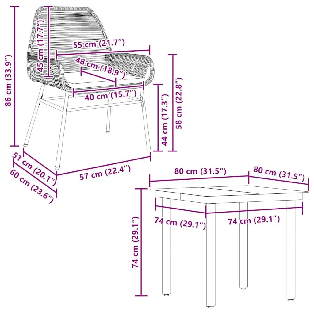 5 Piece Garden Dining Set Grey Poly Rattan Outdoor Furniture with Tempered Glass Table Top