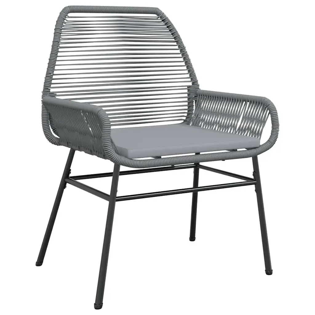 5 Piece Garden Dining Set with Cushions Grey Outdoor Patio Furniture Glass Table