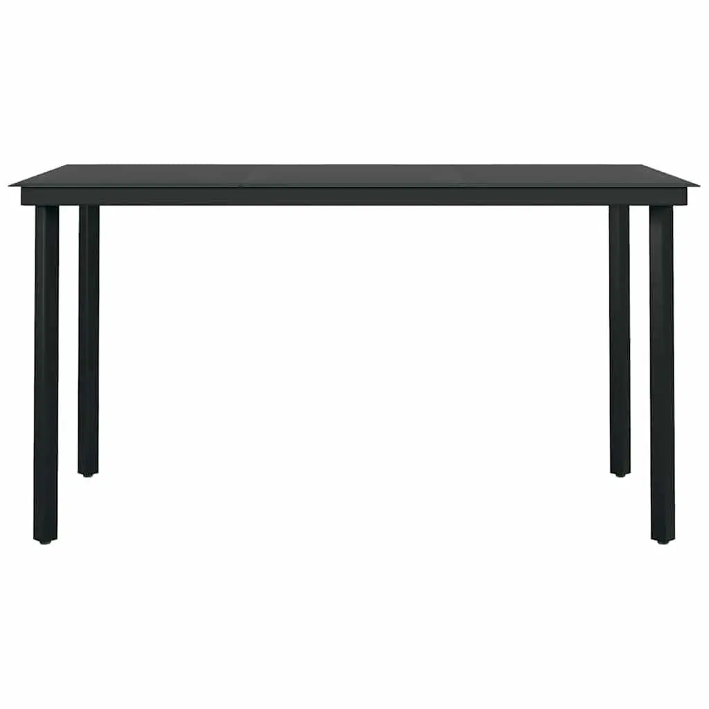 5 Piece Garden Dining Set with Cushions Grey Outdoor Patio Furniture Glass Table